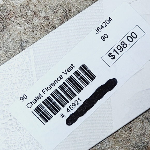 Designer Chalet Florence Zip Front Hi Lo Vest EUC! Size:L Black/Winter White - Picture 11 of 11